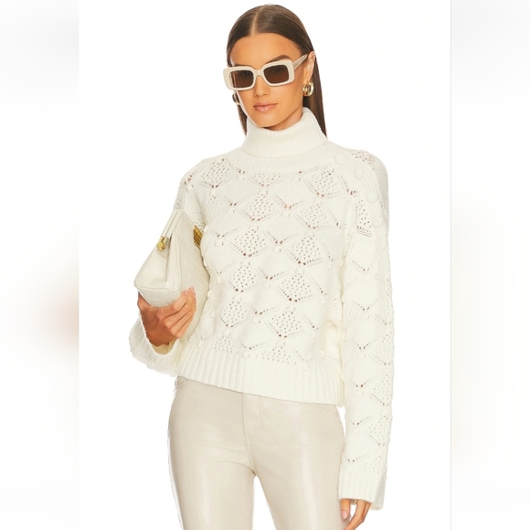 Line & Dot Shirley Turtle Neck Sweater in Ivory Small NWT - Picture 1 of 9
